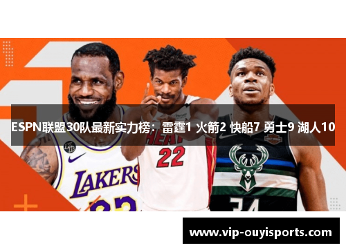 ESPN联盟30队最新实力榜：雷霆1 火箭2 快船7 勇士9 湖人10